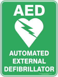 AED DEFIB Sign